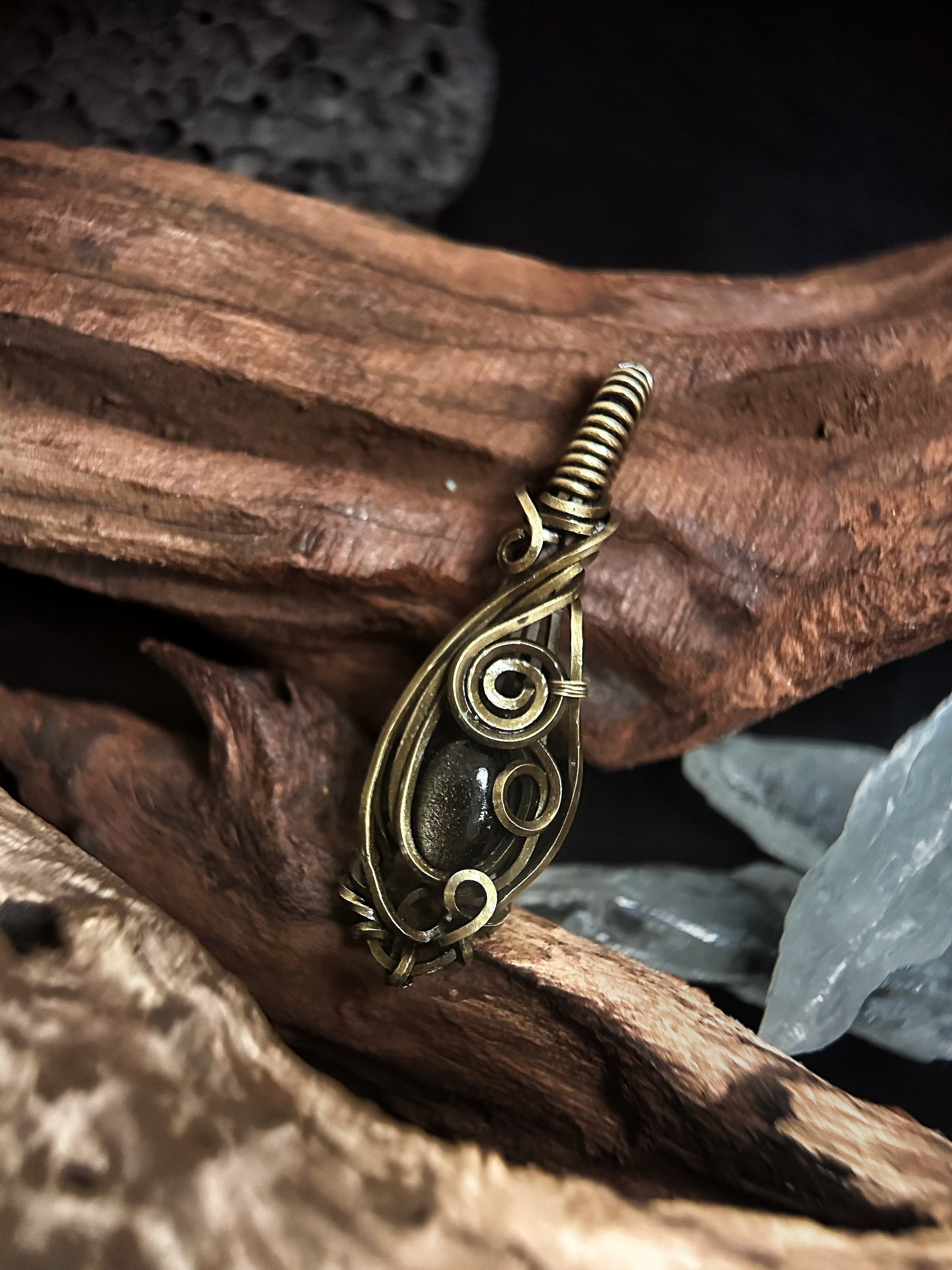 Wire-wrapped Crystal Necklaces