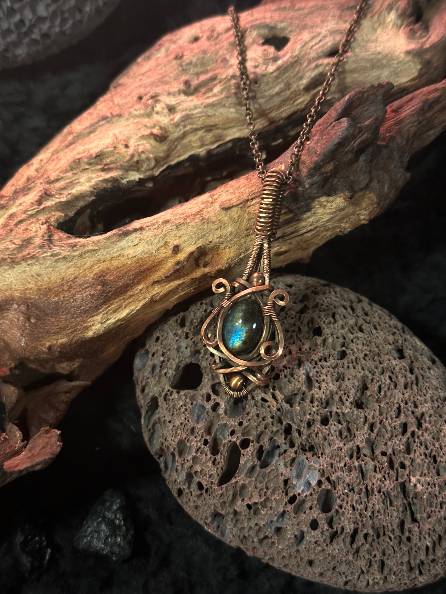Wire-wrapped Crystal Necklaces