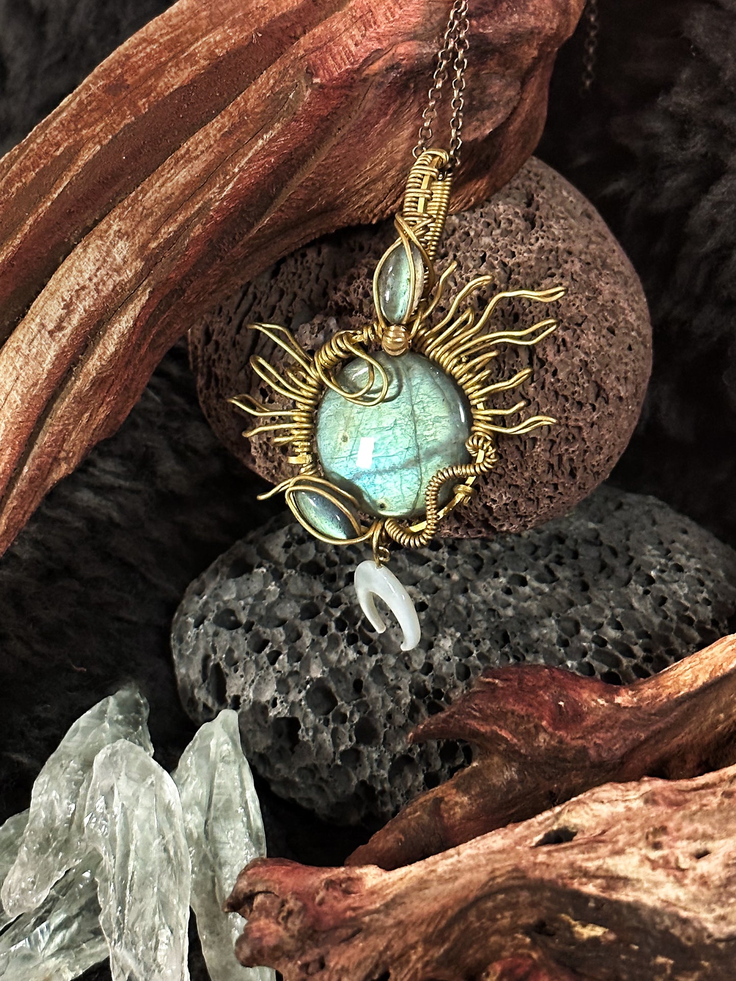 Wire-wrapped Crystal Necklaces
